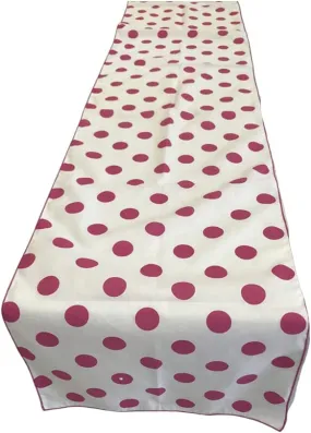 12" Wide x 102" Long - Polka Dot Table Runners - Polyester Poplin High Quality Fabric Table Runners (Pick Color)