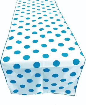 12" Wide x 120" Long - Polka Dot Table Runners - Polyester Poplin High Quality Fabric Table Runners (Pick Color)