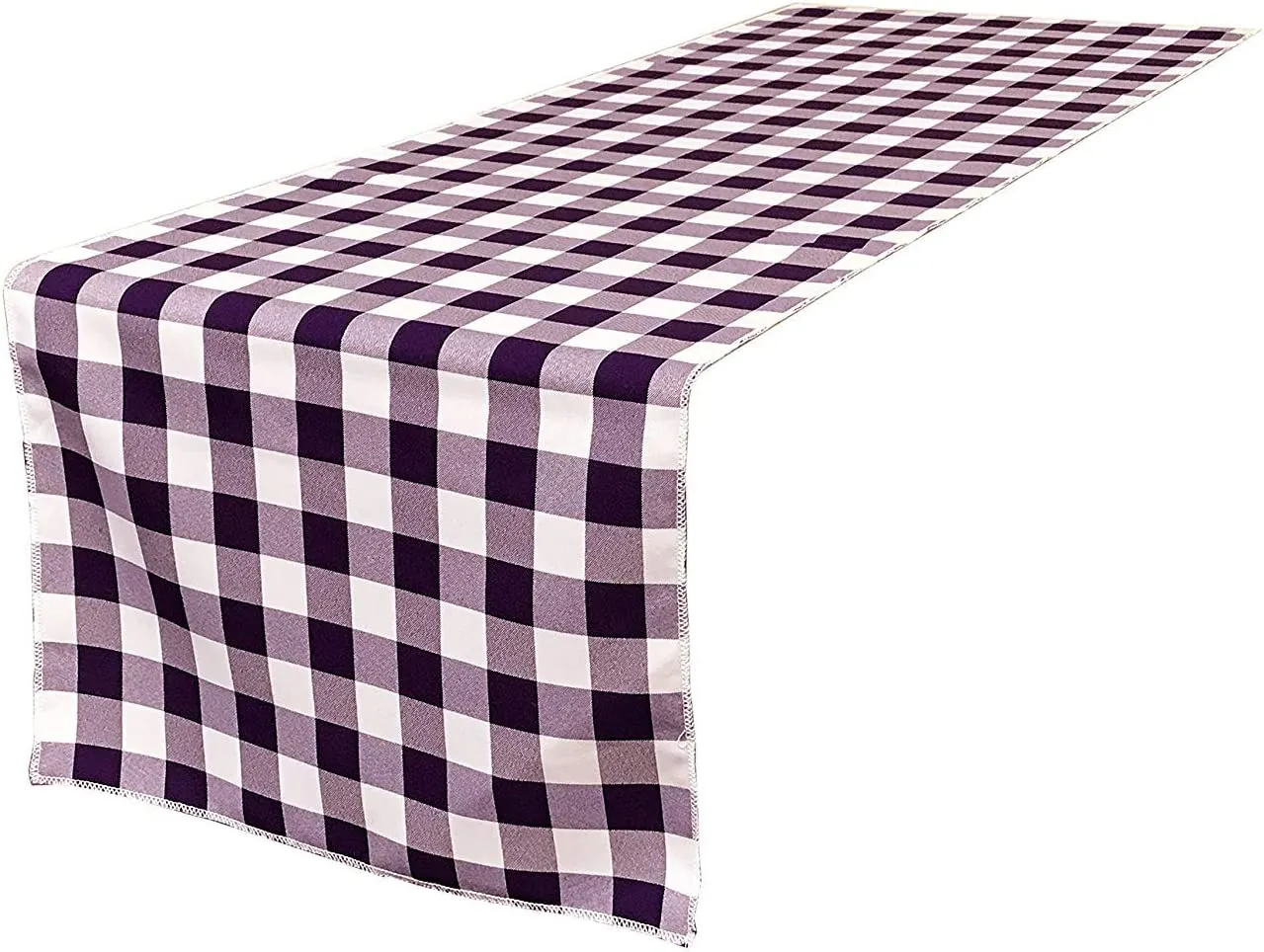 12" Wide x 84" Long - Checkered Table Runners - Polyester Poplin High Quality Fabric Table Runners (Pick Color)