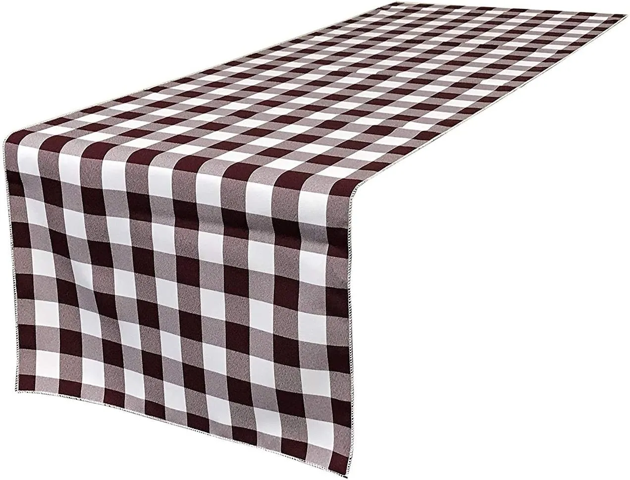12" Wide x 84" Long - Checkered Table Runners - Polyester Poplin High Quality Fabric Table Runners (Pick Color)