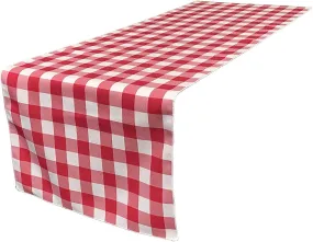 12" Wide x 84" Long - Checkered Table Runners - Polyester Poplin High Quality Fabric Table Runners (Pick Color)