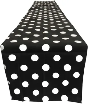 12" Wide x 90" Long - Polka Dot Table Runners - Polyester Poplin High Quality Fabric Table Runners (Pick Color)