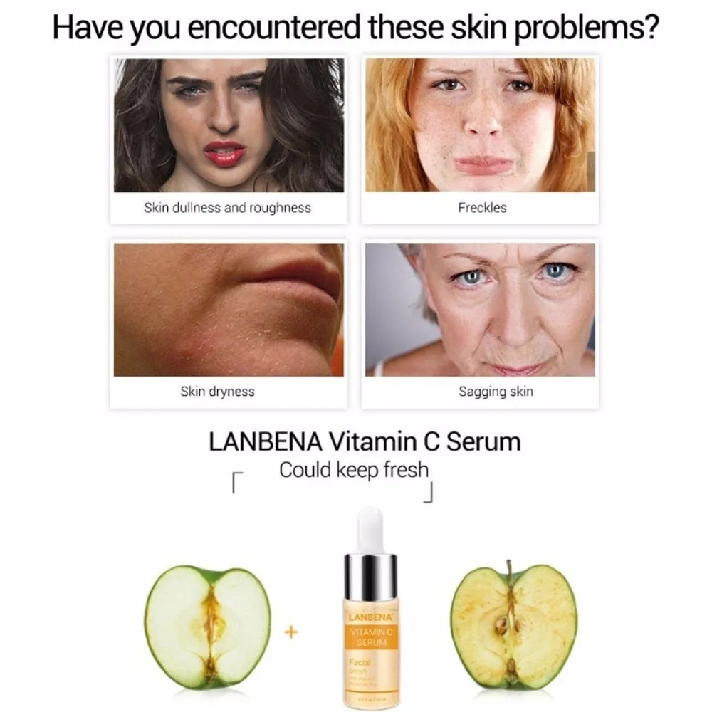 15ml Vitamin C Serum Whitening Serum Hyaluronic Acid Face Cream Remover Freckle Spots Anti-aging Skin Care Essence TSLM2