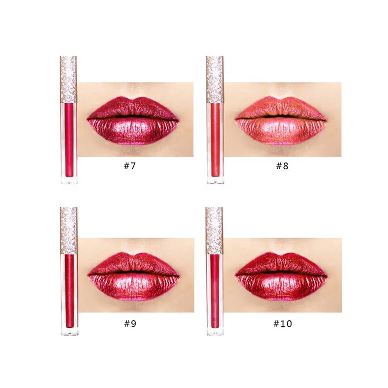 17 Colors Metallic Liquid Lipstick, Makeup, Shimmering Lip Gloss, Waterproof/Water-Resistant