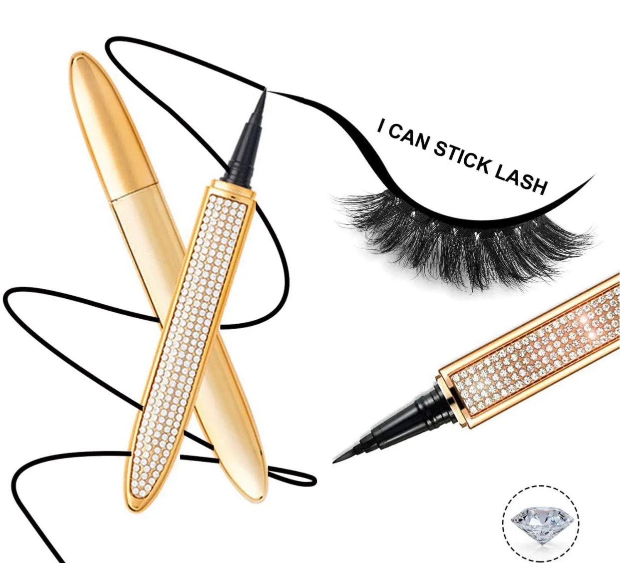 2 in 1 Long-Lasting Waterproof  Glue Pen Eyeliner