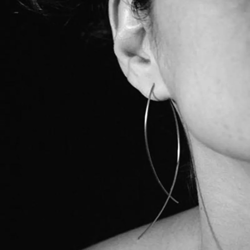 2018 New Exaggerated Simple line Big Drop Earrings for Women Double Round Circle Pendant Long Earrings Brincos Jewelry A30