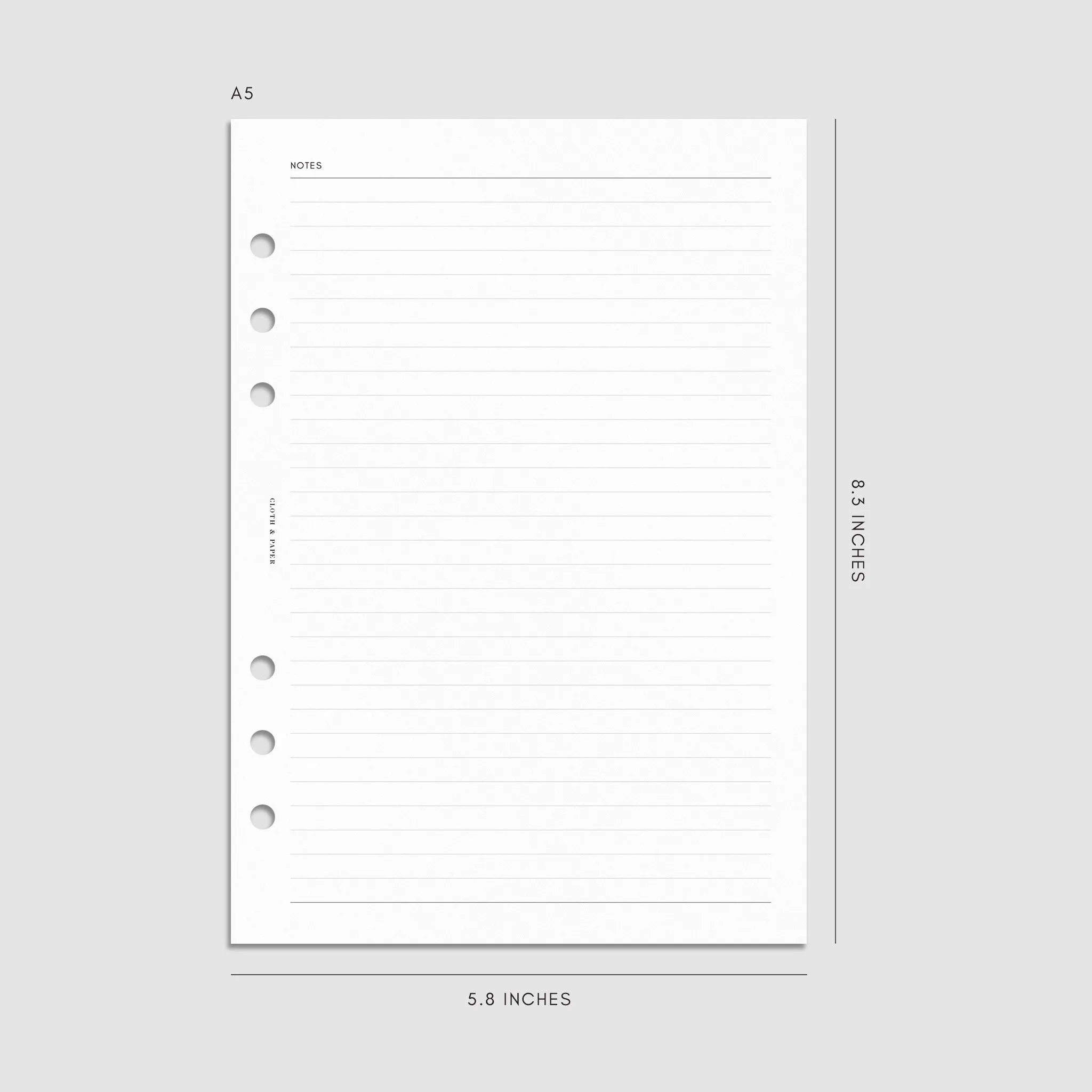 2025 Dated Horizontal Weekly Planner Insert | Monday Start