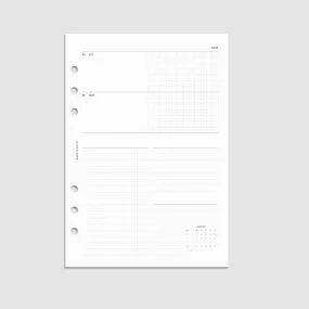 2025 Dated Horizontal Weekly Planner Insert | Monday Start
