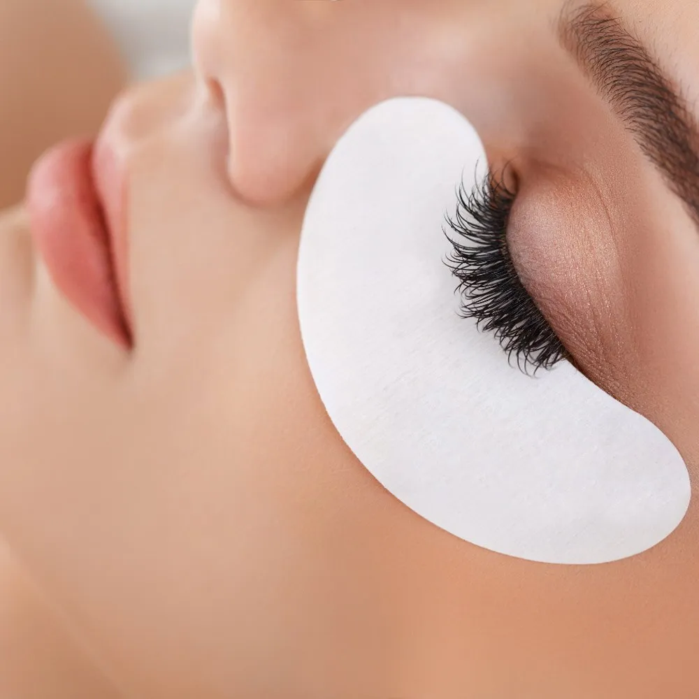 25/50/100 pairs/lot Patches for Eyelash Extension Golden Under Eye Pads Individual Eye Lash Non-woven Makeup Eyelashes Extension