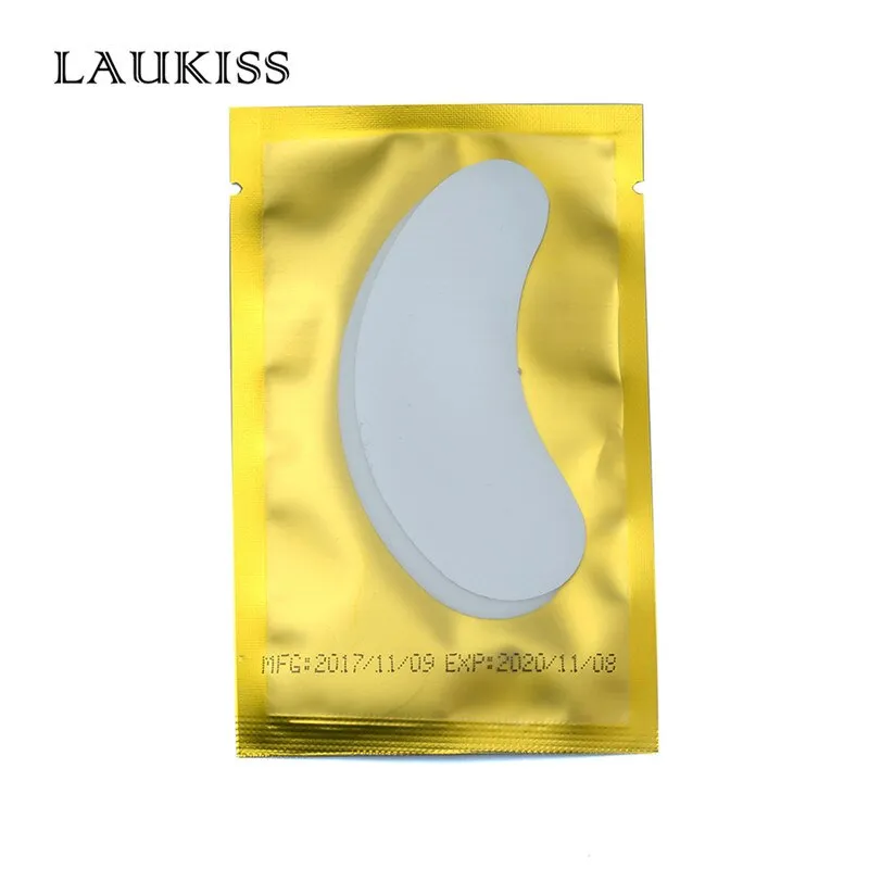 25/50/100 pairs/lot Patches for Eyelash Extension Golden Under Eye Pads Individual Eye Lash Non-woven Makeup Eyelashes Extension