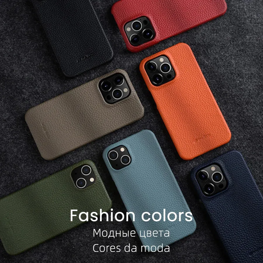 30％ Off | for iPhone 15 14 Pro Max Plus Premium Genuine Leather Case Luxury Business High-end Cowhide Phone Cases Back Cover