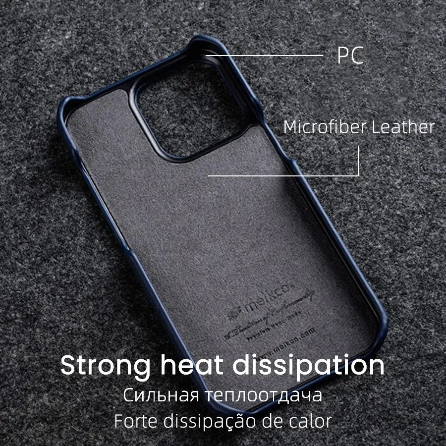 30％ Off | for iPhone 15 14 Pro Max Plus Premium Genuine Leather Case Luxury Business High-end Cowhide Phone Cases Back Cover