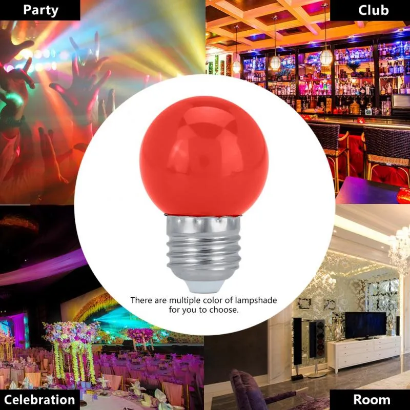 3W E27 LED Light Bulb Round Shaped Colorful Globe Light Bulb Home Bar Party Festival Decorative Lamp Lighting