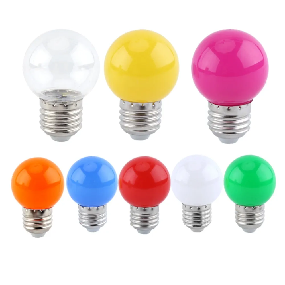 3W E27 LED Light Bulb Round Shaped Colorful Globe Light Bulb Home Bar Party Festival Decorative Lamp Lighting