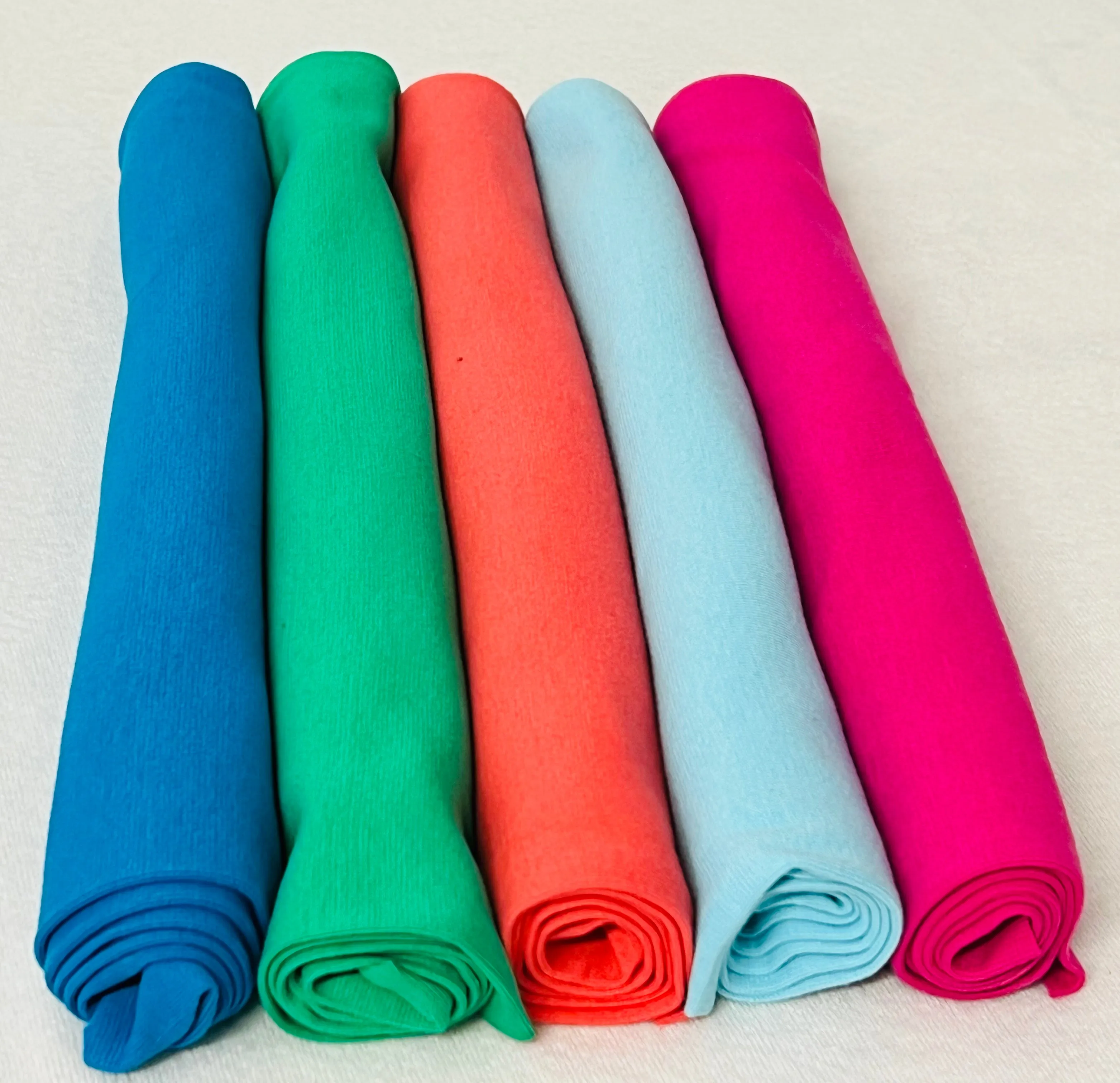 5 X BRIGHT RIBBING & COTTON JERSEY 215GSM BUNDLE