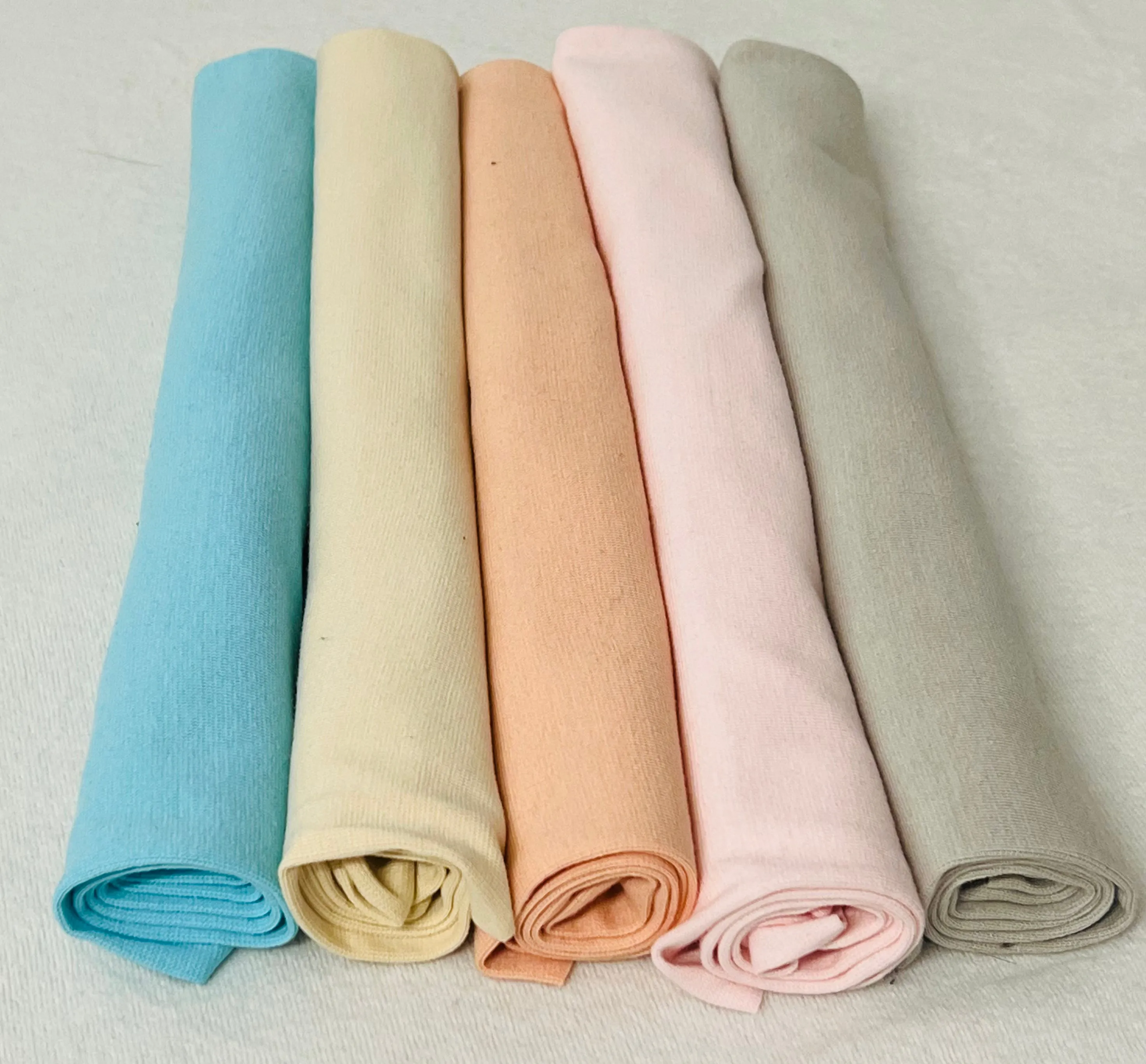 5 X PASTEL RIBBING & COTTON JERSEY 215GSM BUNDLE