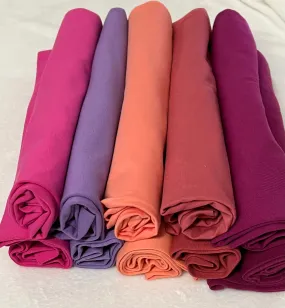 5 X PINK RIBBING / COTTON JERSEY 215GSM BUNDLE