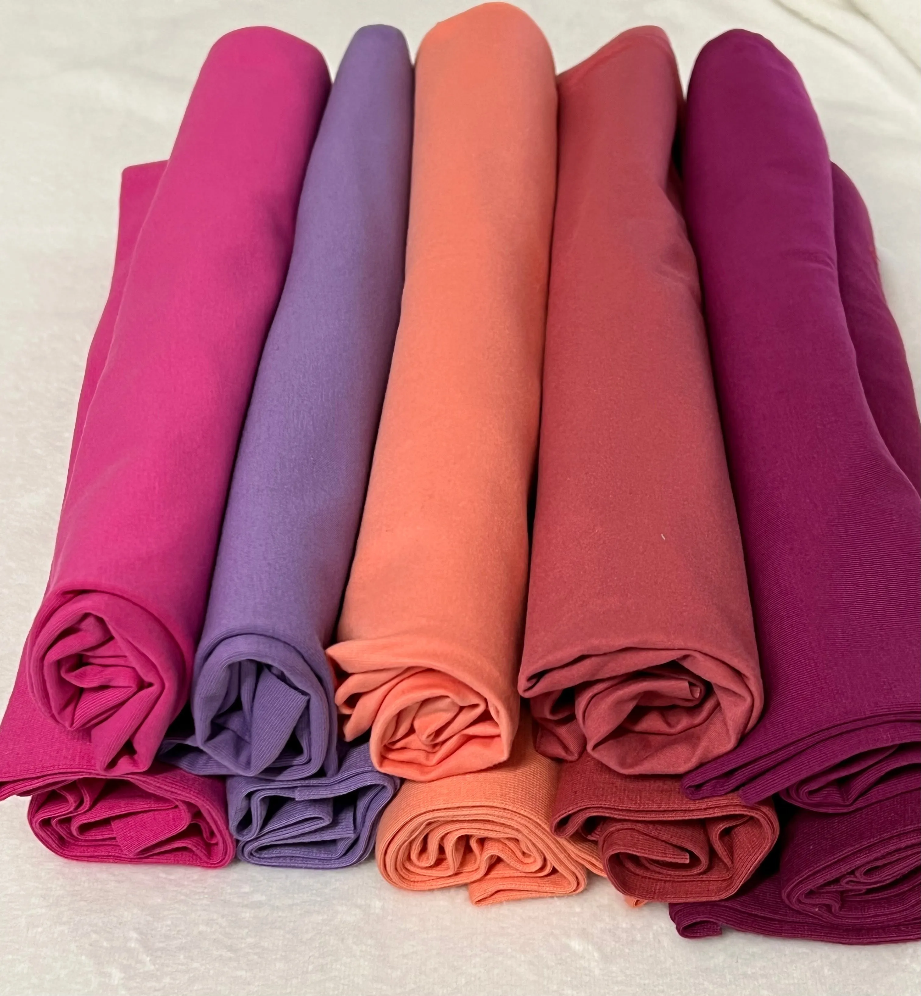 5 X PINK RIBBING / COTTON JERSEY 215GSM BUNDLE