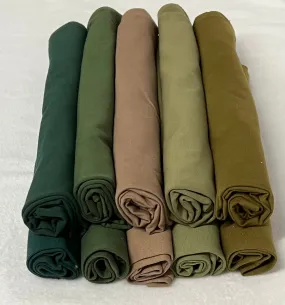 5 X WOODLAND RIBBING & COTTON JERSEY 215GSM BUNDLE