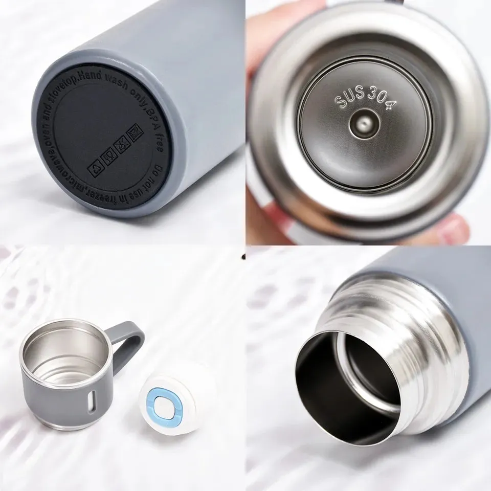 500ml 3 in 1 Stainless Steel Vacuum Flask Bottle With Cup Set - Business Gift Set