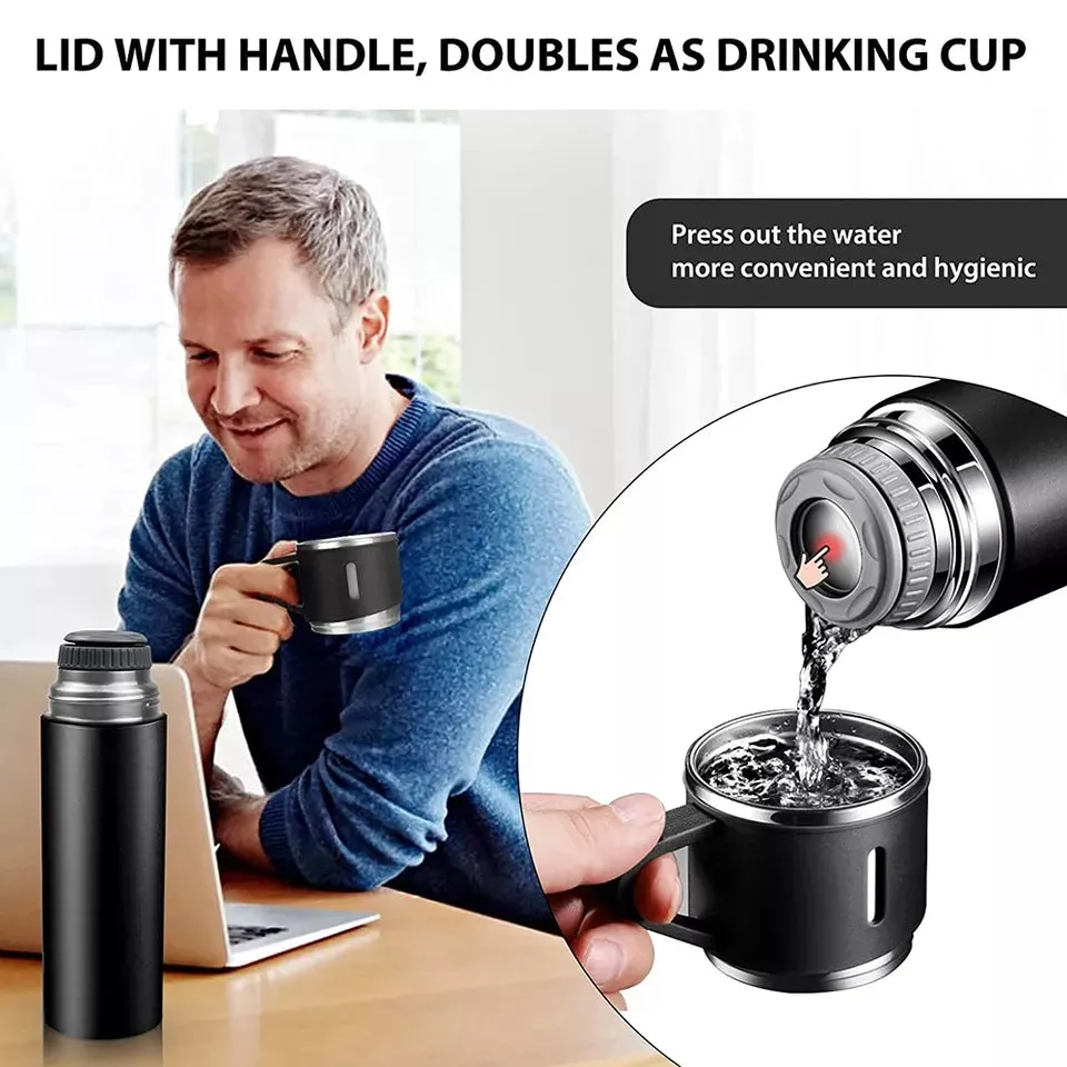 500ml 3 in 1 Stainless Steel Vacuum Flask Bottle With Cup Set - Business Gift Set