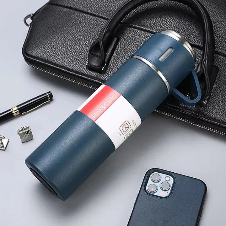 500ml 3 in 1 Stainless Steel Vacuum Flask Bottle With Cup Set - Business Gift Set
