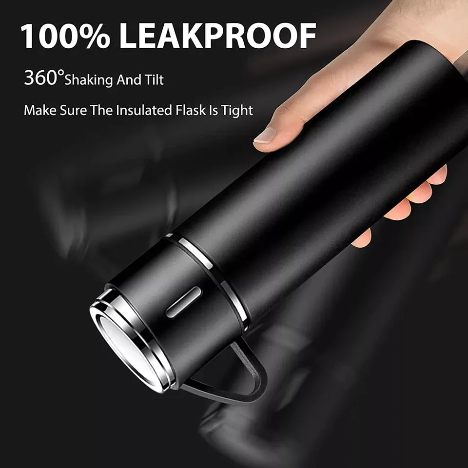 500ml 3 in 1 Stainless Steel Vacuum Flask Bottle With Cup Set - Business Gift Set