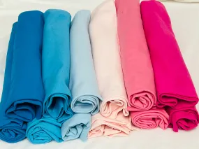 6 X PINK BLUE RIBBING / COTTON JERSEY 215GSM BUNDLE