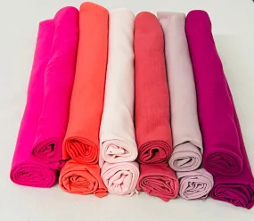 6 X PINKS RIBBING & COTTON JERSEY 215GSM BUNDLE
