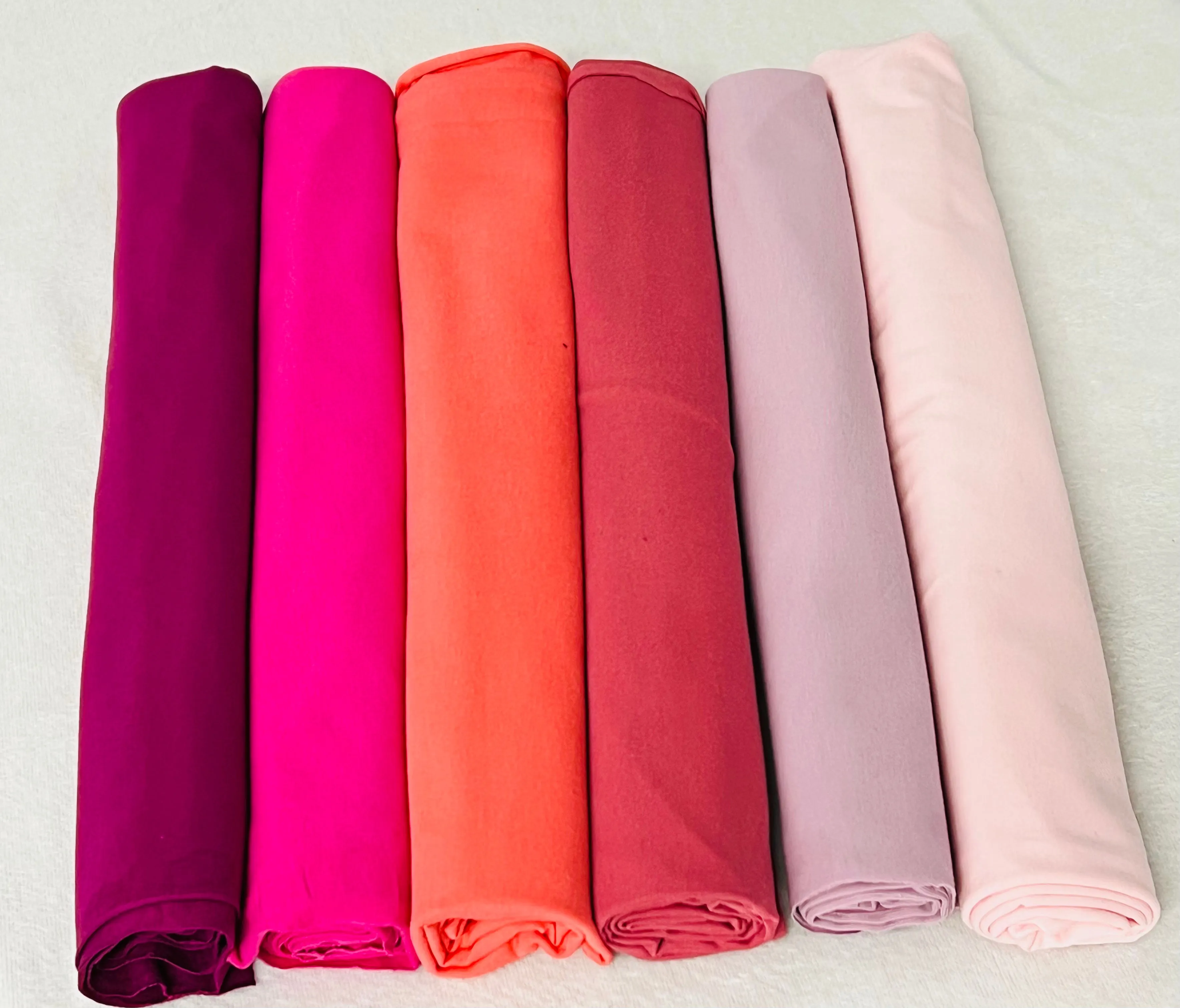 6 X PINKS RIBBING & COTTON JERSEY 215GSM BUNDLE