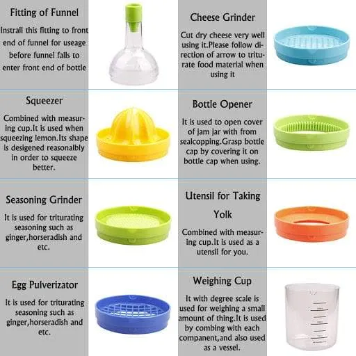 8 in 1 Kitchen Tool Set Multipurpose Kitchen Bottle Tools