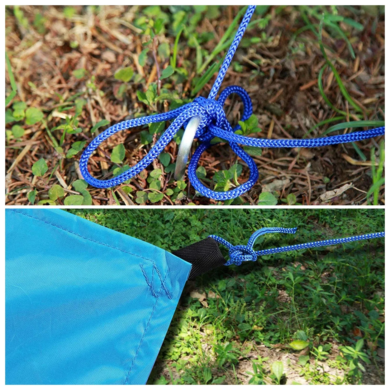 9.8 * 9.8ft Waterproof Outdoor Camping Tarp Awning Sunshade Hammock Tent Rain Shelter Picnic Mat Tarpaulin Canopy Beach Blanket