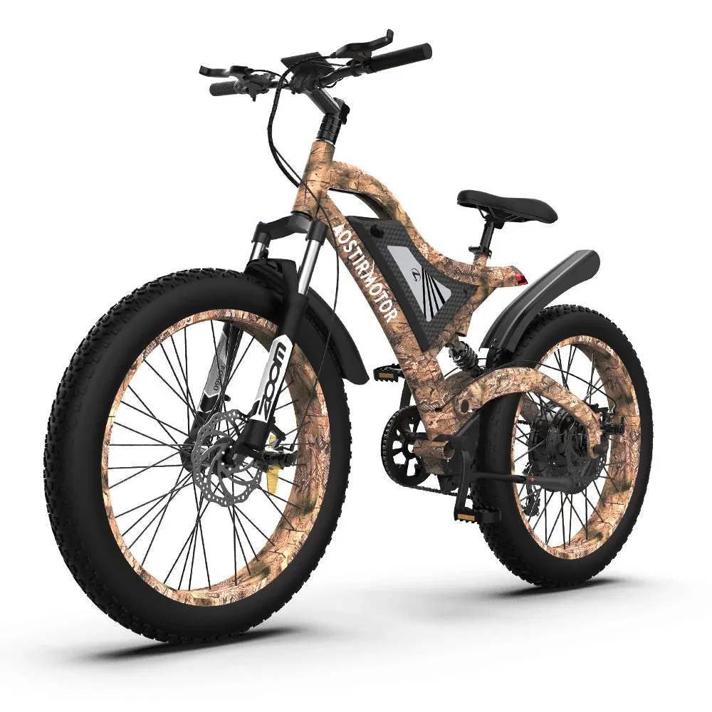 AOSTIRMOTOR 1500W 30MPH Snow Ebike 48V 15Ah Electric Mountain Bike For Aldult 26in 4.0 Fat Tire Beach Bicycle
