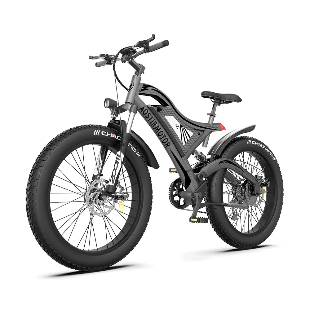 AOSTIRMOTOR 750W S18 Electric Mountain Bike 48V 15Ah Ebike 26Inch 4.0 Fat Tire Bicycle Beach Cycling For Aldult