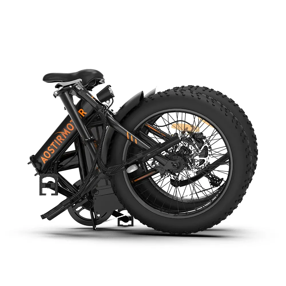 AOSTIRMOTOR A20 Folding Ebike 500W Electric Mountain Bike 20Inch 4.0 Fat 36V 13Ah Removable Battery Beach Bicycle For Adult