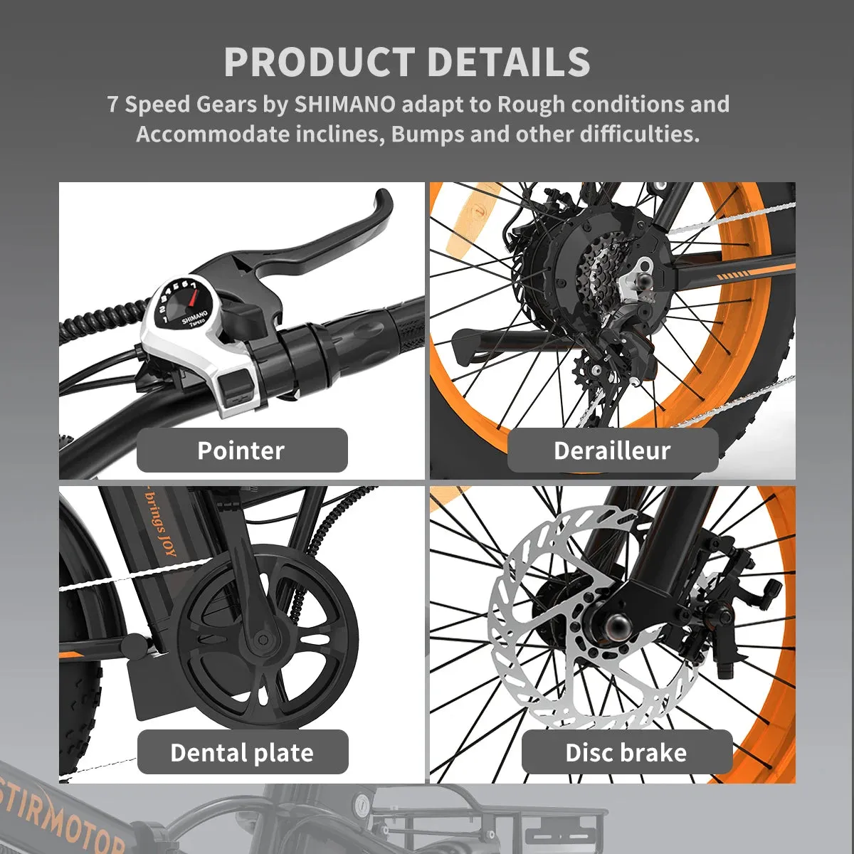 AOSTIRMOTOR A20 Folding Ebike 500W Electric Mountain Bike 20Inch 4.0 Fat 36V 13Ah Removable Battery Beach Bicycle For Adult