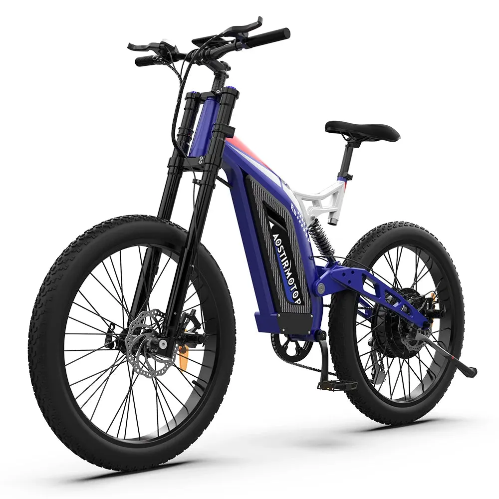 AOSTIRMOTOR S17 1500W Ebike 26 In 4.0 Fat Tire Electric Mountain Bike 48V 20Ah Lithium Battery Beach Bicycle Cruiser City Ebike
