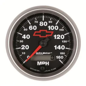 AutoMeter 3688-00406 GAUGE; SPEEDOMETER; 3 3/8in.; 160MPH; ELEC. PROGRAMMABLE; CHEVY RED BOWTIE; BLAC