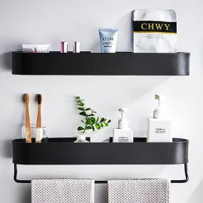Bathroom Shelf Rack Shelves Bath Towel Holder Black Shower Storage