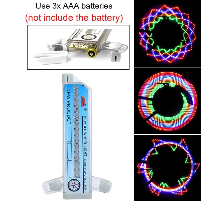 Bicycle Bike Tyre Tire Wheel Lights 16 LED Flash Spoke Light Warning Light Colorful Bicycle Lamp Wheel Light Bike Accessories