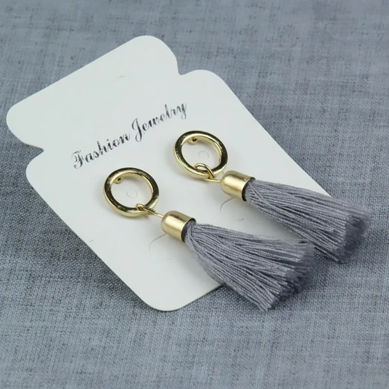 Black red grey long tassel earring drop for women fashion jewelry circle geometric earring boucles d'oreille hot sale e0102