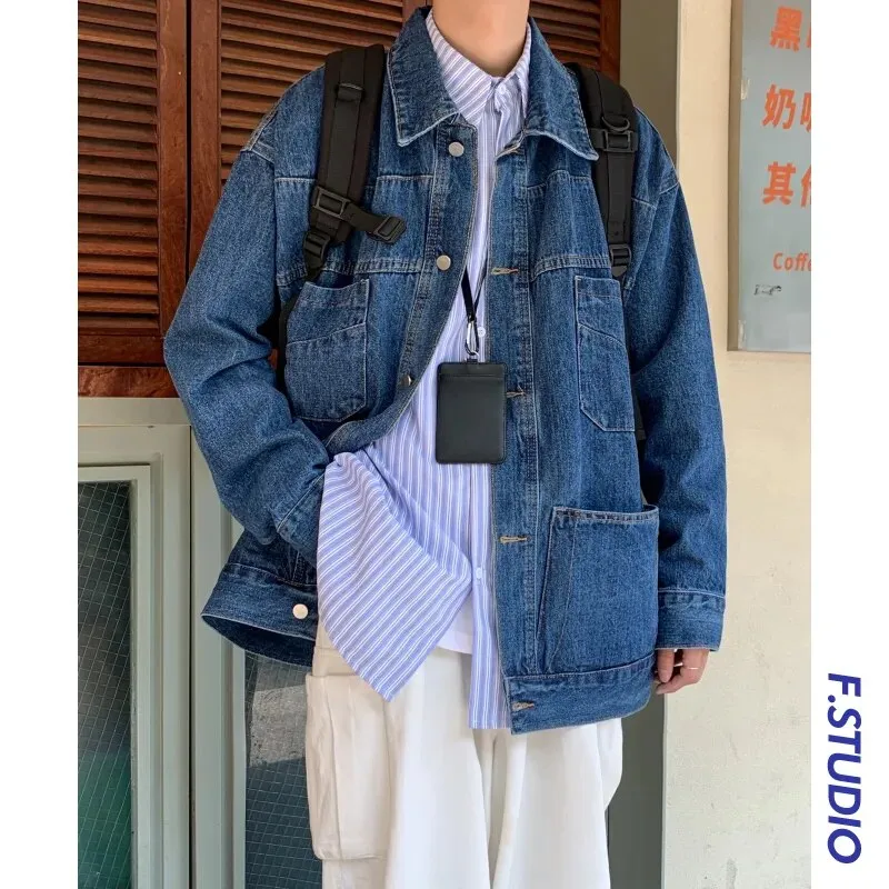 Bonsir New Spring Autumn Men's Denim Jacket Fashion Casual Cotton Jeans Coat Male Brand Classic Lapel Outwear Top Clothes A24