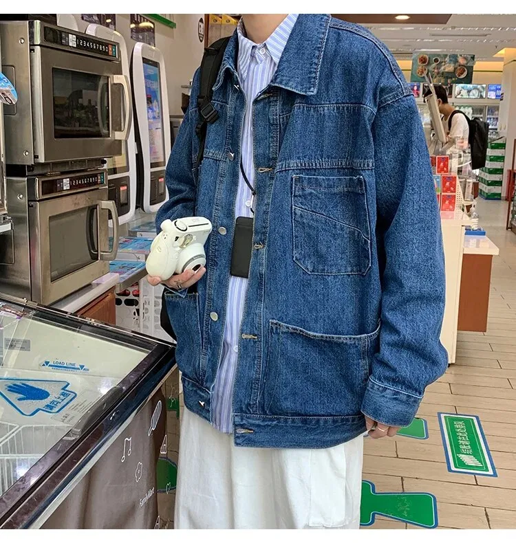 Bonsir New Spring Autumn Men's Denim Jacket Fashion Casual Cotton Jeans Coat Male Brand Classic Lapel Outwear Top Clothes A24