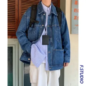 Bonsir New Spring Autumn Men's Denim Jacket Fashion Casual Cotton Jeans Coat Male Brand Classic Lapel Outwear Top Clothes A24