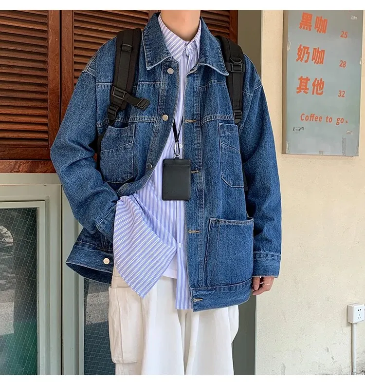 Bonsir New Spring Autumn Men's Denim Jacket Fashion Casual Cotton Jeans Coat Male Brand Classic Lapel Outwear Top Clothes A24