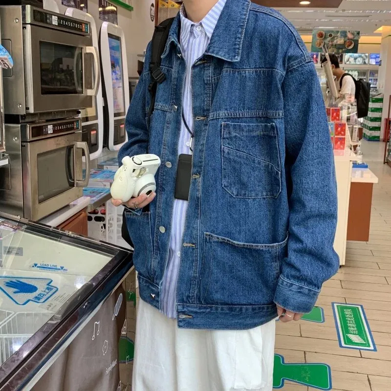 Bonsir New Spring Autumn Men's Denim Jacket Fashion Casual Cotton Jeans Coat Male Brand Classic Lapel Outwear Top Clothes A24