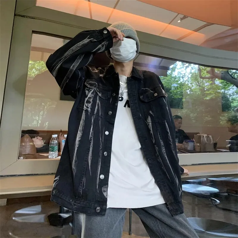 Bonsir New Spring Cotton Denim Jacket Men Casual Solid Color  Jeans Jacket Men Quality Mens Turn-down Collar Outwear Jackets A04