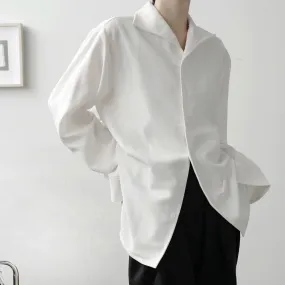 Bonsir Solid Clothing 2023 New Men Long Sleeved Shirts Men Korean Comfortable Blouses Casual Loose Classic Single Breasted Tops I57