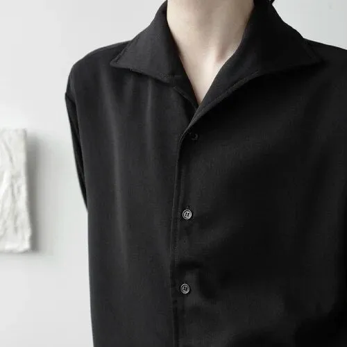 Bonsir Solid Clothing 2023 New Men Long Sleeved Shirts Men Korean Comfortable Blouses Casual Loose Classic Single Breasted Tops I57