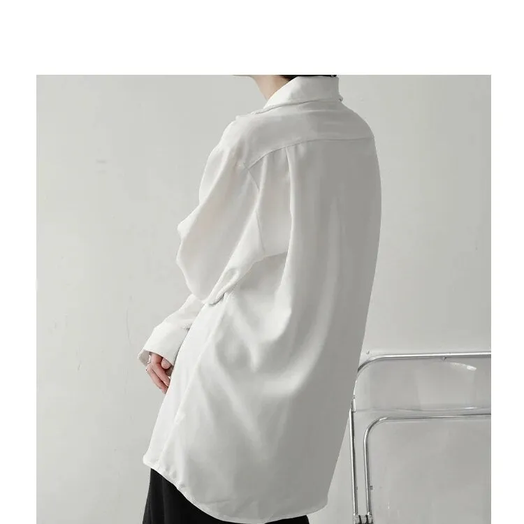 Bonsir Solid Clothing 2023 New Men Long Sleeved Shirts Men Korean Comfortable Blouses Casual Loose Classic Single Breasted Tops I57